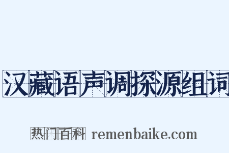 汉藏语声调探源组词是什么意思的图片